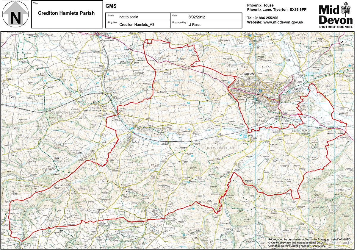 Boundary Map of Crediton Hamlets Parish